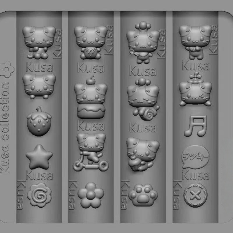 Nail Art Zone - Z. 3D-Relief-Silikon-Nagelkunstformen mit Cartoon-Tier-Katzen-Design, DIY-Nagelkunst-Dekorationen, transparente