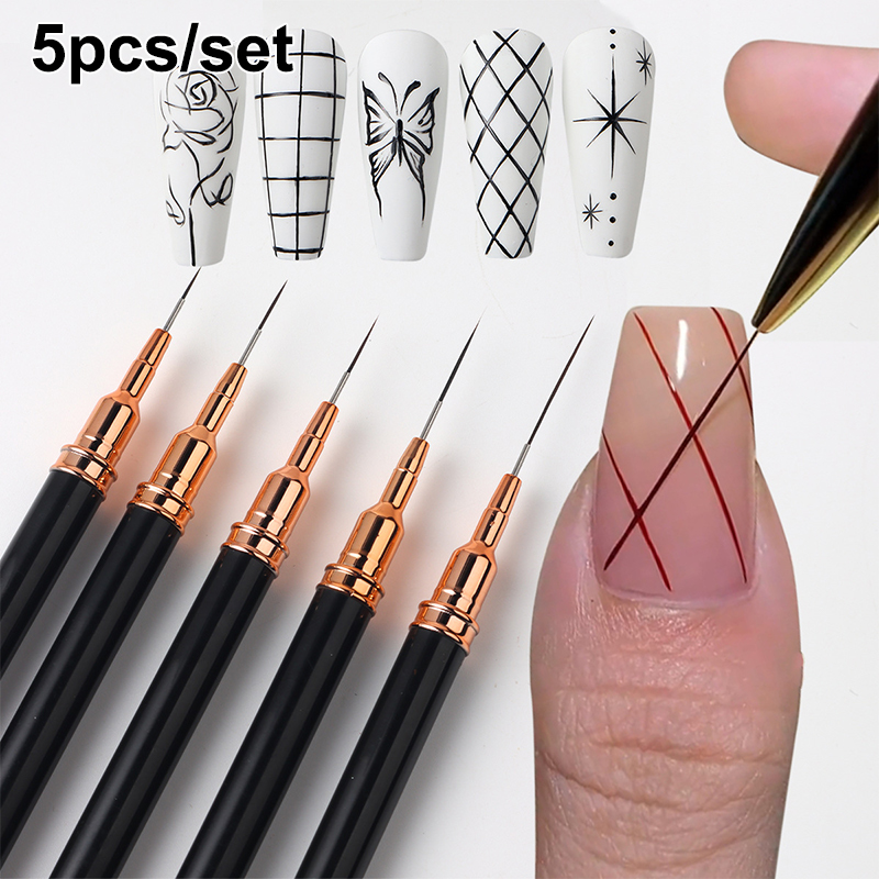 Nail Art Zone - Z. 5-teiliges Set professioneller Nail-Art-Liner-Pinsel zum