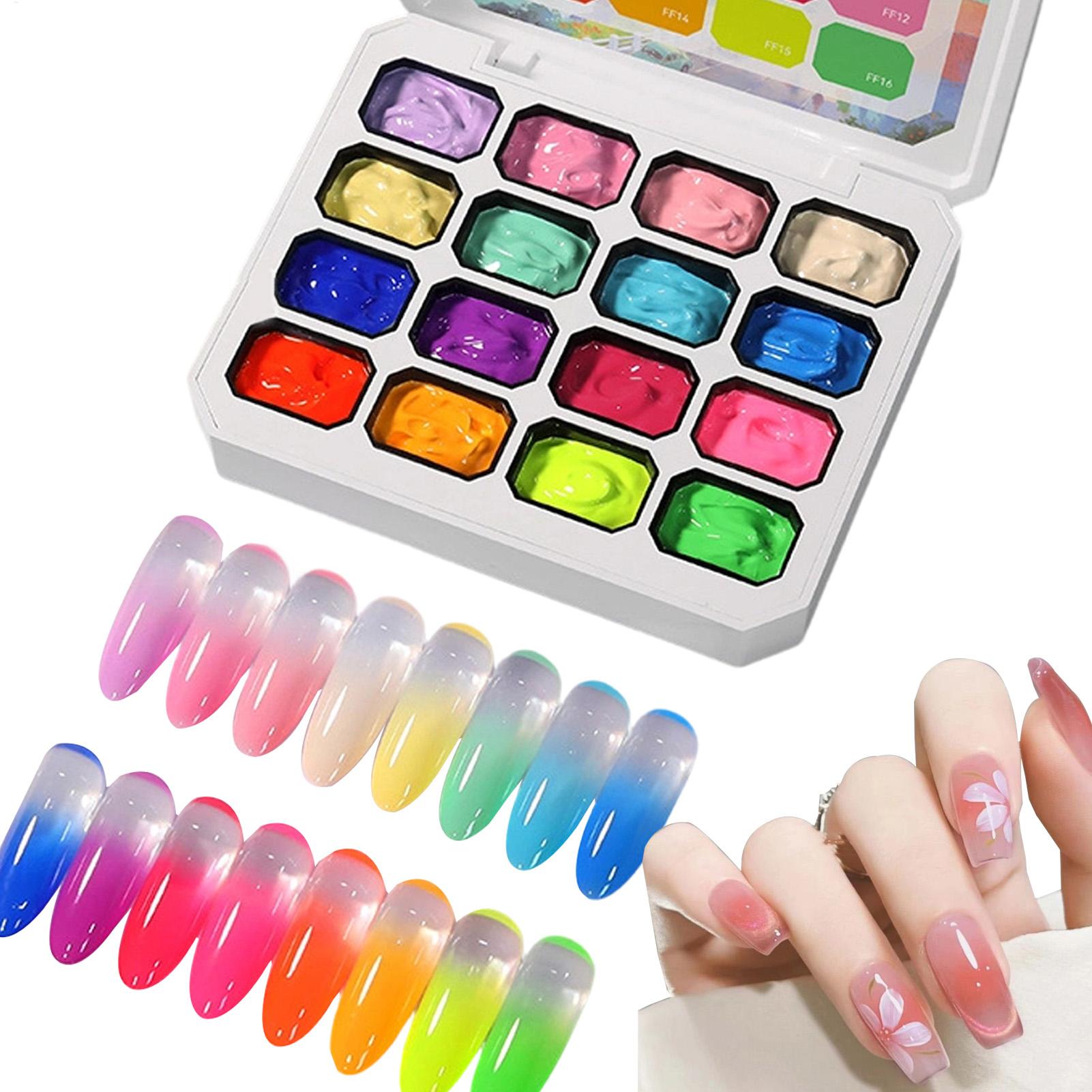Nail Gel Polish Set - Gel-Nagellack-Set 16 Farben UV-LED-Gel Maniküre-Kit für