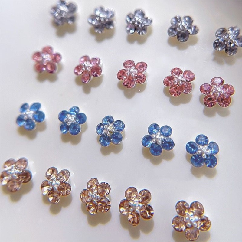 Nail Art Zone - 20 Stück 3D Mini-Pflaumenblüten Diamanten Nagelkunst-Charms
