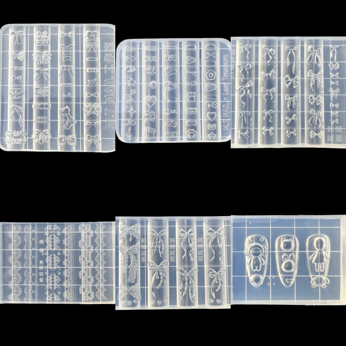 Nail Art Zone - Z. Schleifenknoten 3D Silikon-Nagelstempel Süße Blumen