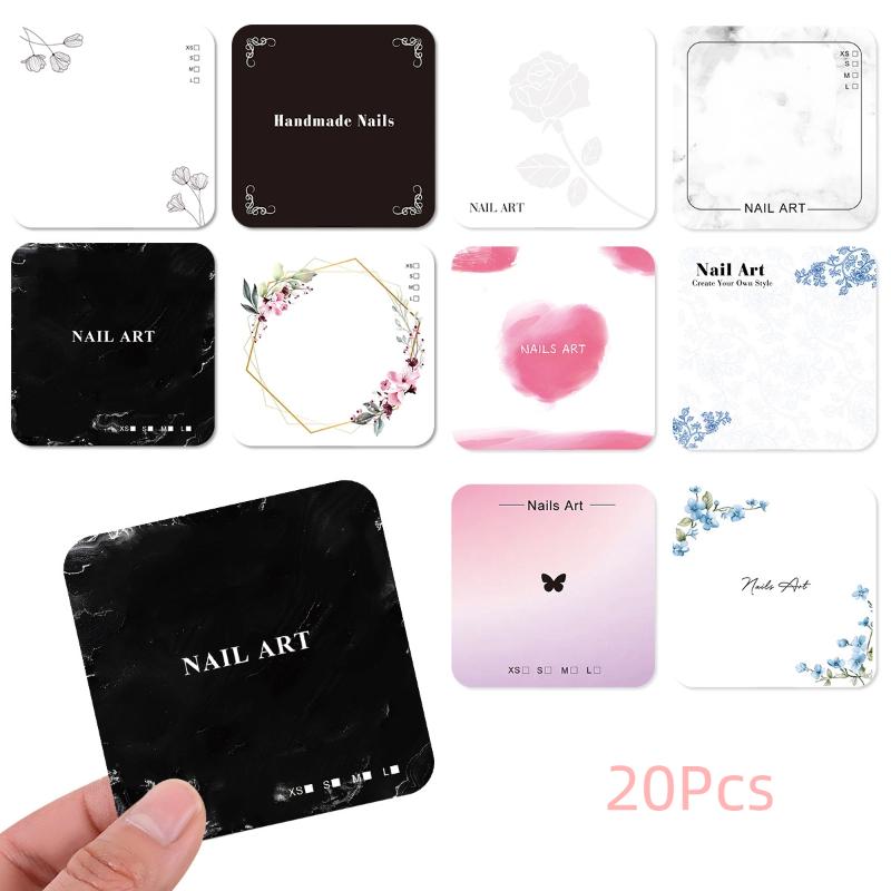 Nail Art Zone - Z.20 Blätter Press-On Nagel-Displaykarten mit Blumenmuster