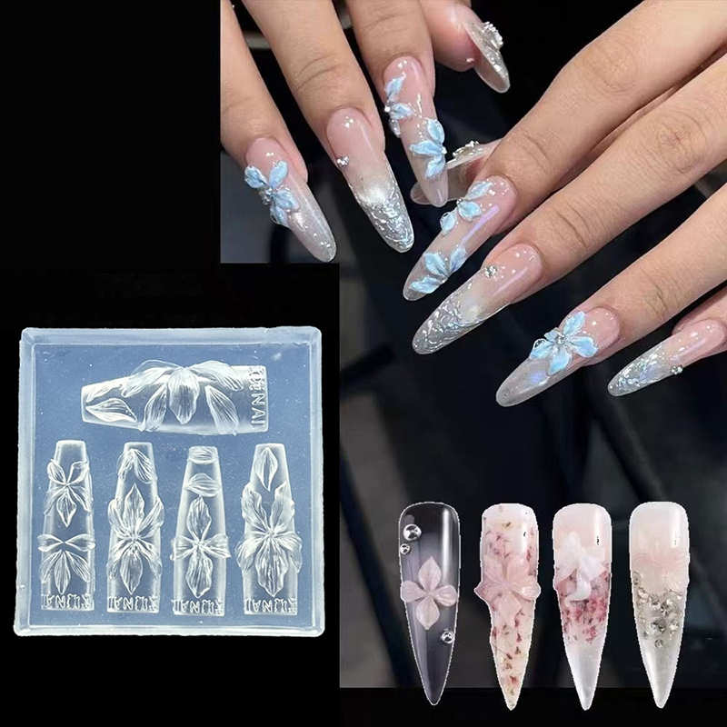 Nail Art Zone - Z. 3D-Blumen-Nagelform DIY Silikon-Nagelwerkzeuge Hawaii Hibiskus-Blütenblatt