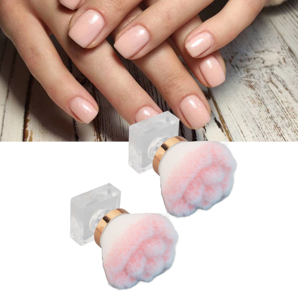 Nail Art Pink Soft - 2 Stück Rosa Weiche Borsten Nagelstaub-Entfernungsbürste