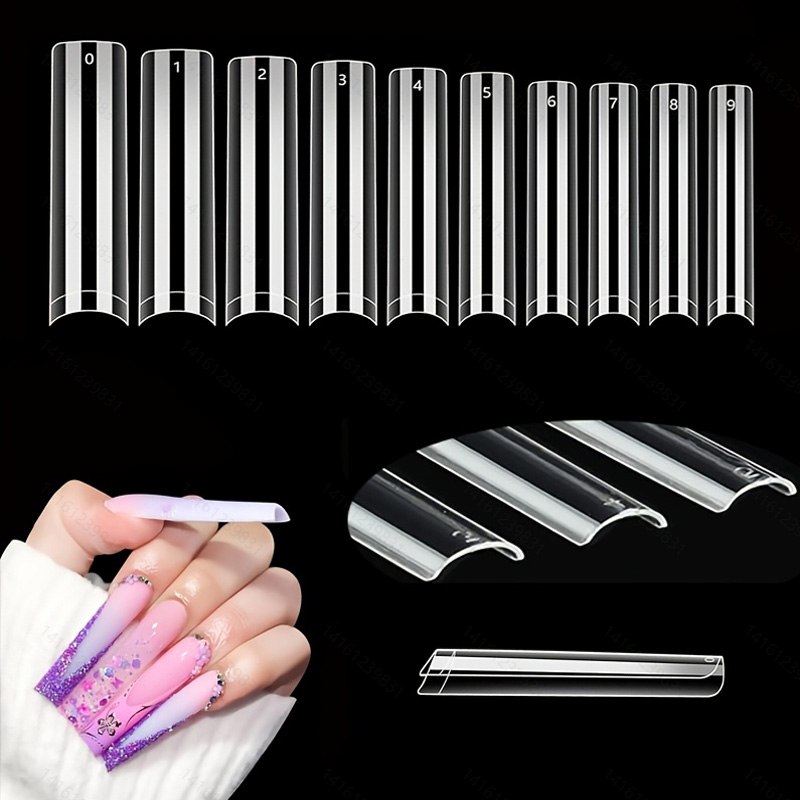 Nail Art Xxl - 500 XXL C-Kurvenfreie Nagelspitzen, professionelles Set,