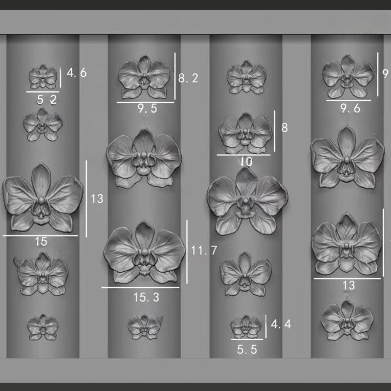 Nail Art Zone - Z. 3D Phalaenopsis Blumen Silikon Nagelmodell