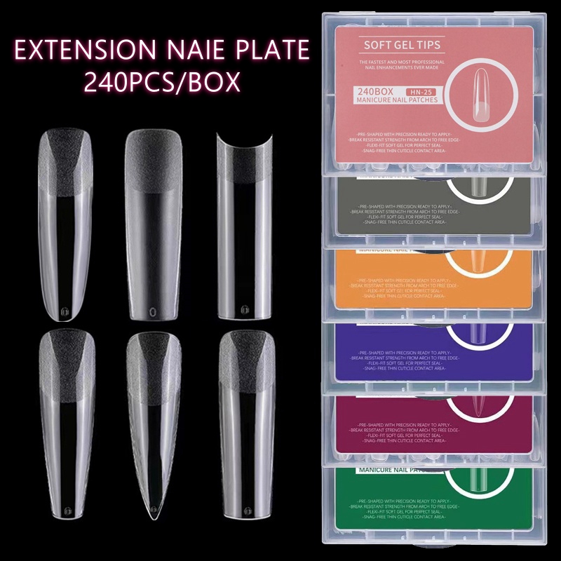 Nail Art Xxl - 240 Stück XXL Long Square Full