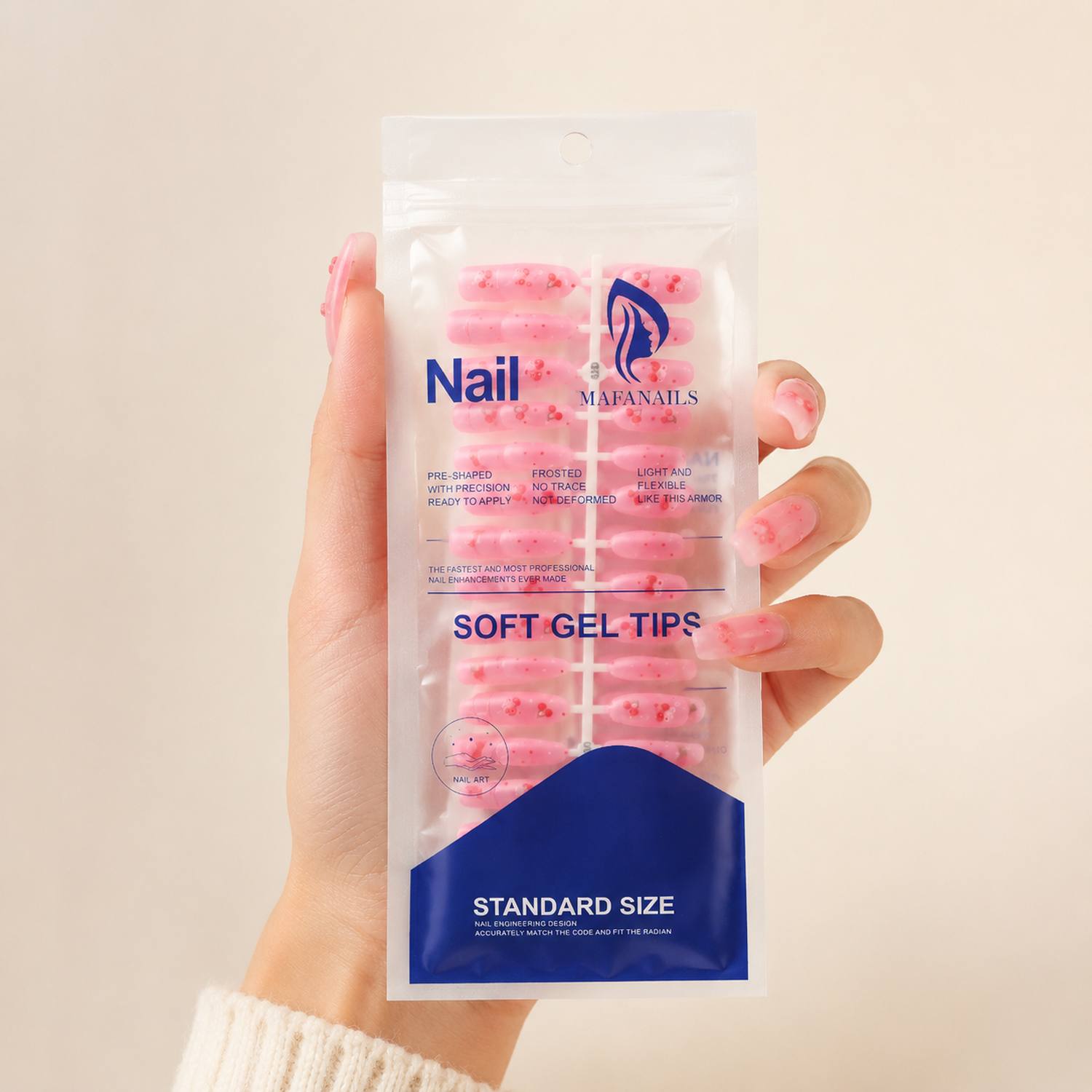 1 Packung weiche, rosafarbene  – Nail Art Pink Soft Bewertung und Preis