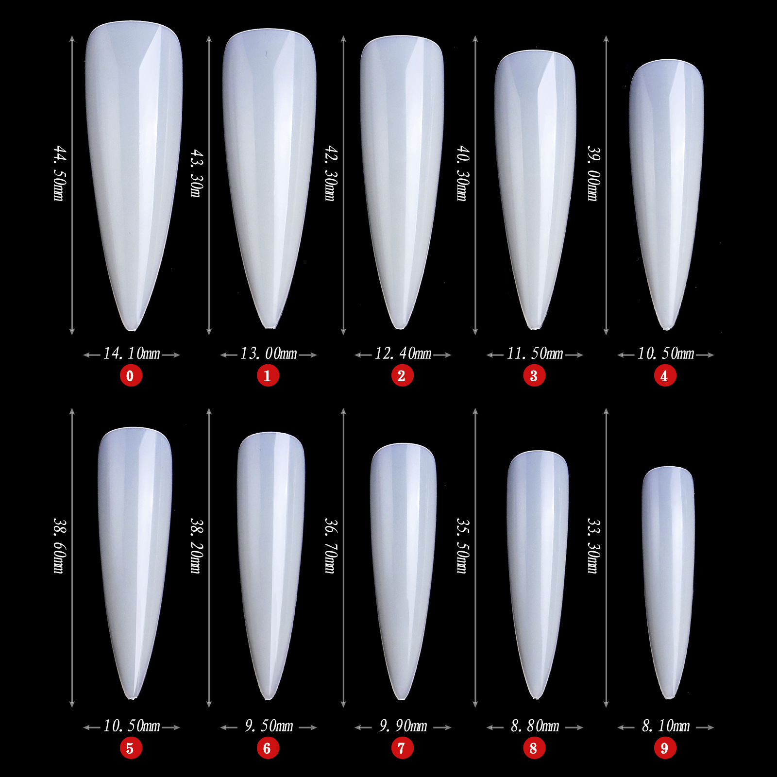 XXL-Stiletto-Nagelspitzen, 500 – Nail Art Xxl Bewertung und Preis